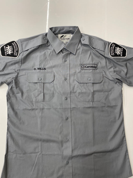 CAR: MLEO Grey Short Sleeve Shirt with Badging for Halton